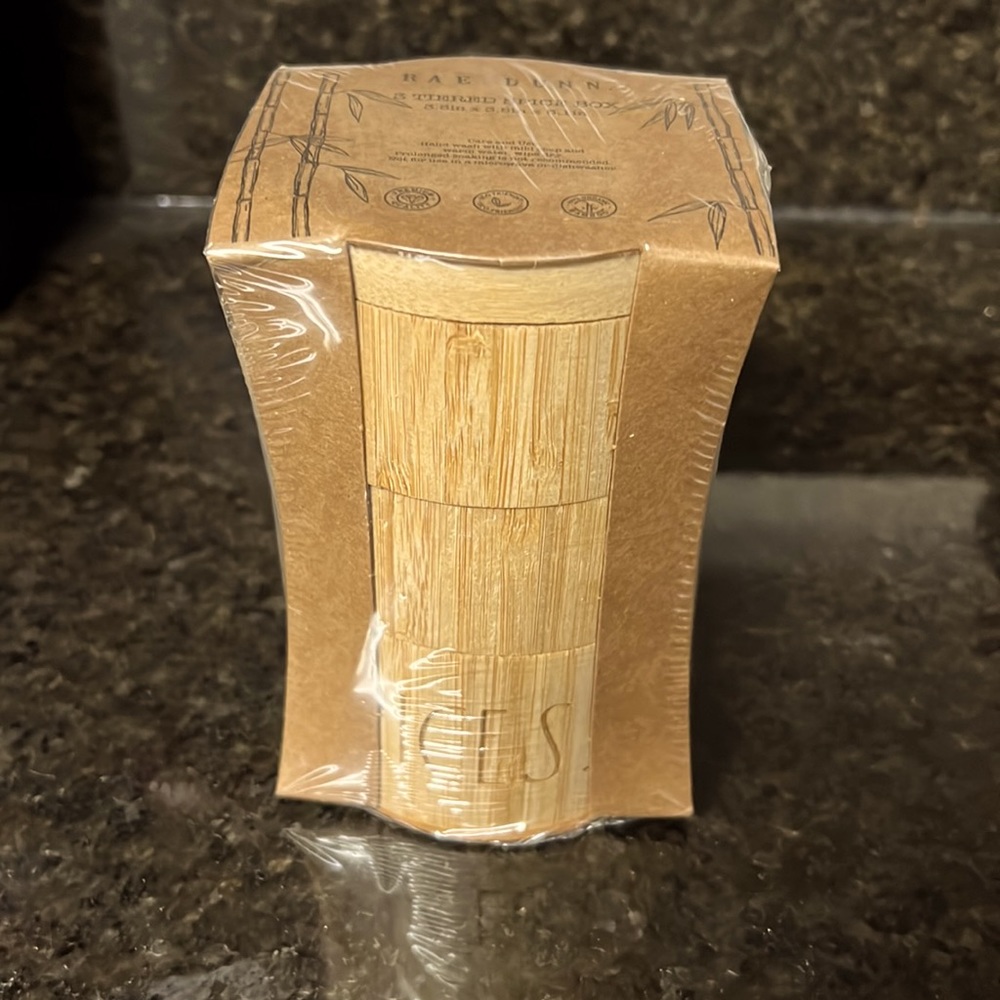 RAE DUNN-Bamboo Three Tiered Spice Box